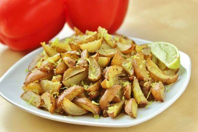 Black pepper and lime potato wedges